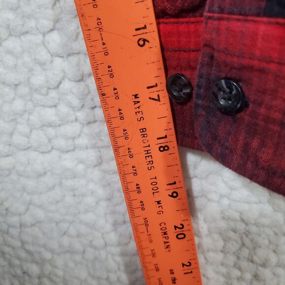 Woolrich Flannel Men’s Sz L Black Red Cotton Flannel Long Sleeves Button Shirt - Picture 14 of 15